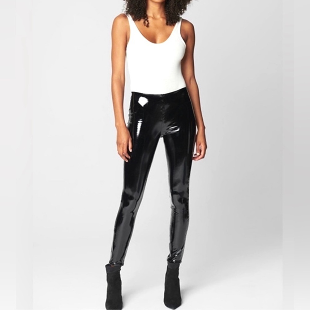 🖤NWT BLANK NYC LATEX VINYL BANGER PULL ON LEATHER LEGGINGS SIZE 30 BLACK▪️